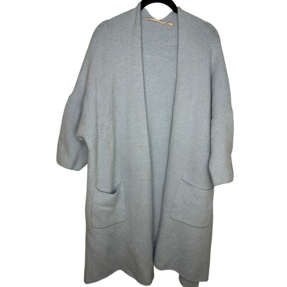 Soft Surroundings Wool Blend Long Cardigan Women's Size L/XL L XL Blue Pockets - Picture 1 of 7